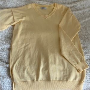 Oversized Yellow V-Neck Sweater